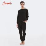 Soft Women'S 2 Piece Loungewear Long Sleeve And Joggers Solid Sweatsuit Set