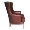 Buy cheap Wooden Leg High Backed Winged Leather Chairs With Rivets from wholesalers