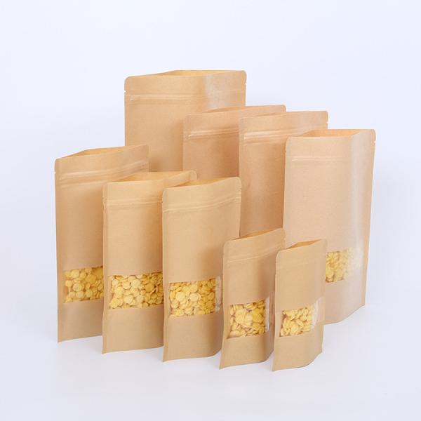 Buy cheap Transparent Window Food Grade 1100g Kraft Paper Pouches from wholesalers