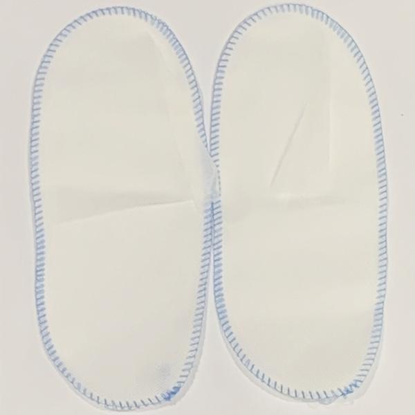 Buy cheap Adult Disposable Nonwoven Close Slippers With Whole Top Lightweight PP Blue Thread Sewing from wholesalers