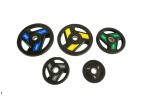 2.5kg - 20kg Weight Plates , Colourful PU Material Gym Spare Parts Logo