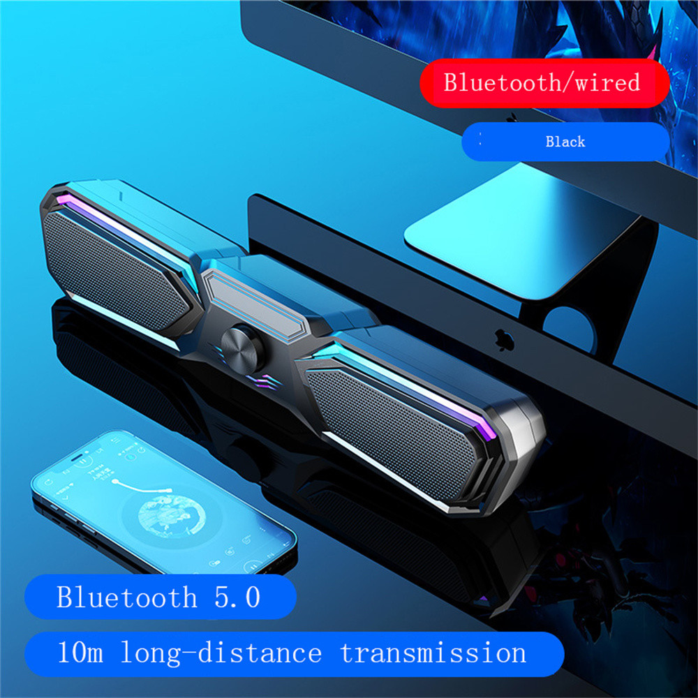 Black 2.0CH TV Bluetooth Soundbar Speaker For Home Entertainment