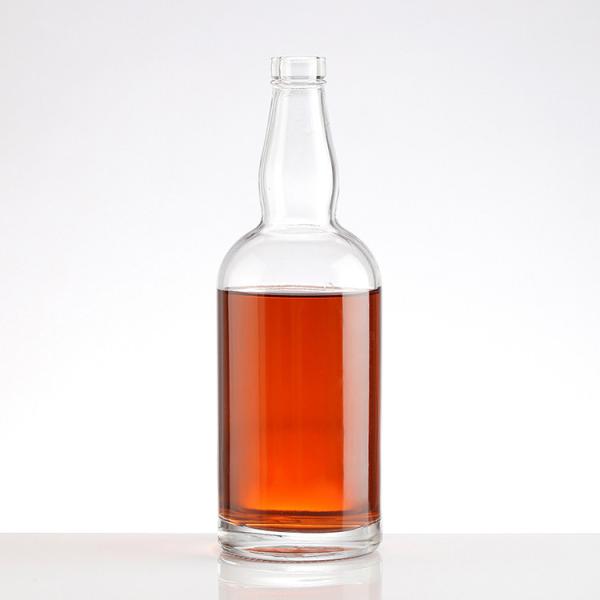 Super Flint Glass Custom Embossed Metal Label Bottle for Liquor Drink 500ml