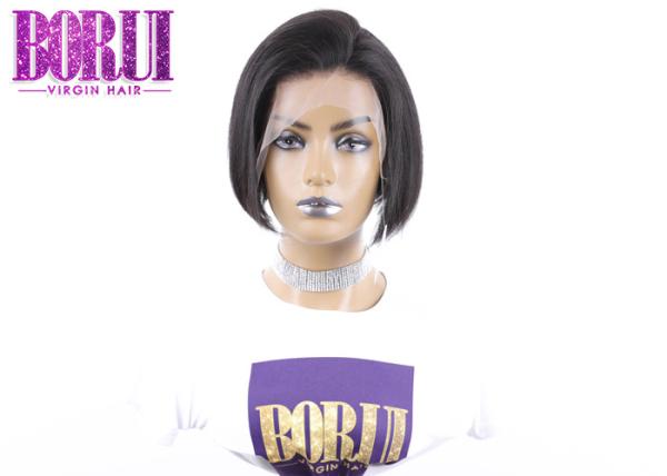 Buy cheap Short Bob Lace Front Wig , Pre Plucked Natural Hairline Wig Pixie Straight from wholesalers