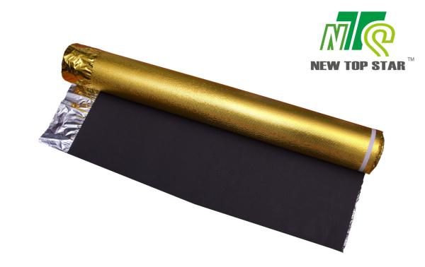 Buy cheap EVA Acoustic Laminate Flooring Underlayment Golden Foil 3mm 110kg/M3 ISO from wholesalers
