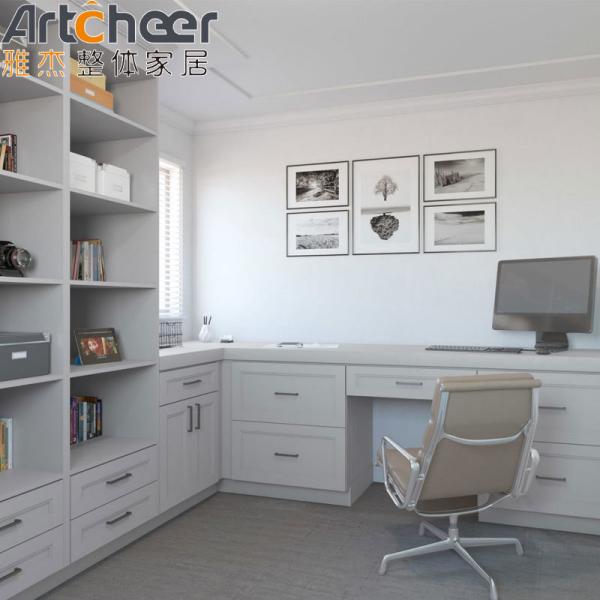 Buy cheap Modern White Shaker Kitchen Cabinets With Laminated Half Bullnose Countertop Edging from wholesalers