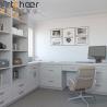 Buy cheap Modern White Shaker Kitchen Cabinets With Laminated Half Bullnose Countertop Edging from wholesalers