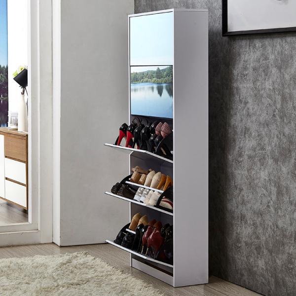 Buy cheap 5-Flip drawers mirror shoe cabinet large storage shoe organizer for entryway from wholesalers
