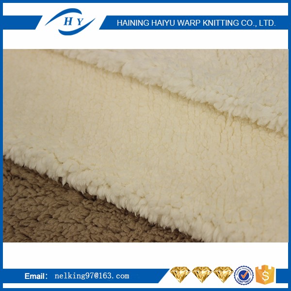 New fashion Weft Knitted Cotton 100% Polyester Sherpa Fleece Fabric Made In China