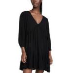Buy cheap Ladies Gauze V Neck Dress for Women Puff Sleeve Clothing Manufacturers Rayon from wholesalers