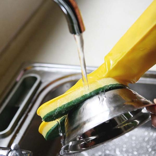 Buy cheap Green Dishwashing Sponge Gloves ,Relieve Weariness Mild Acid Proof from wholesalers