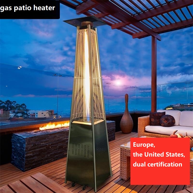 Style Glass Tube Outdoor Gas Heater with Stainless Steel Construction and Propane Fuel