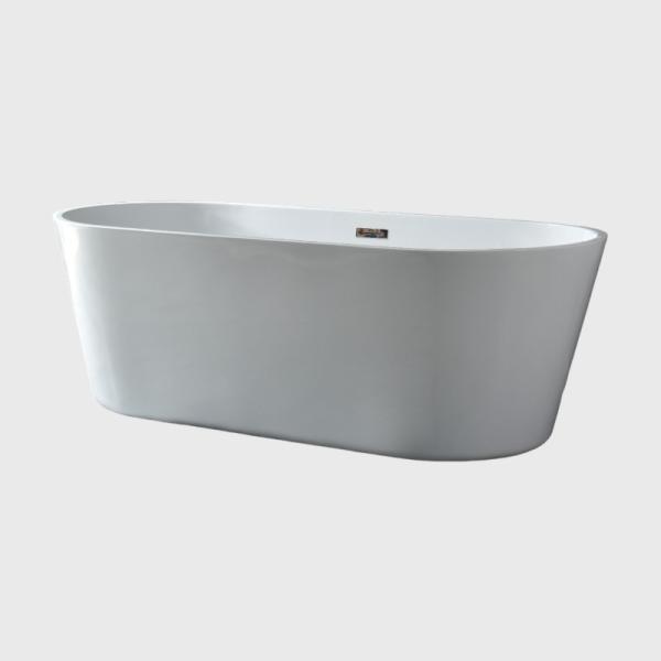 Buy cheap Made In China Oval Portable Bathtub For Adults Shower White Acrylic Artificial Stone Free Standing Bathtub from wholesalers