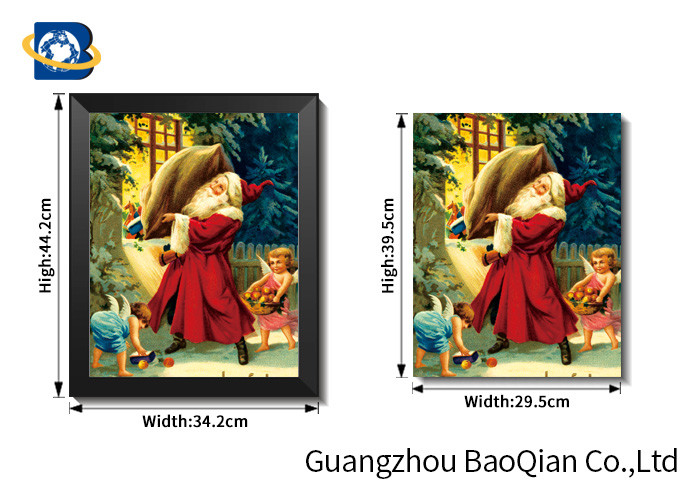 Unique Designer Christmas Father 3d Picture , 30x40cm 3d Stock Wallpaper With Black Frame