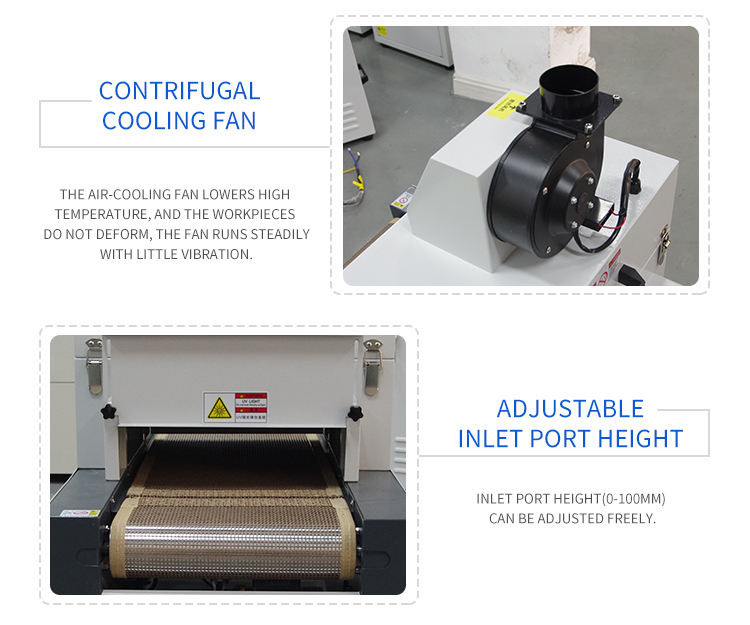 Small Desktop 2KW UV Curing Machine Dryer 300MM Belt Used In Cell Phone Case