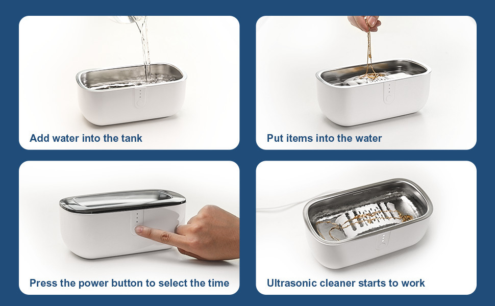 SUS304 Tank Portable Ultrasonic Cleaner For Jewelry Eyeglass
