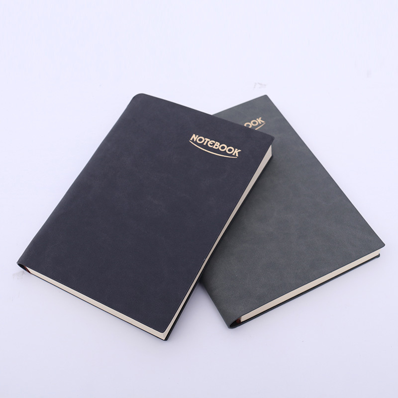 Customized A5 Wood-free Paper PU Resin Cover Leather Journal Notebook Set With Pen
