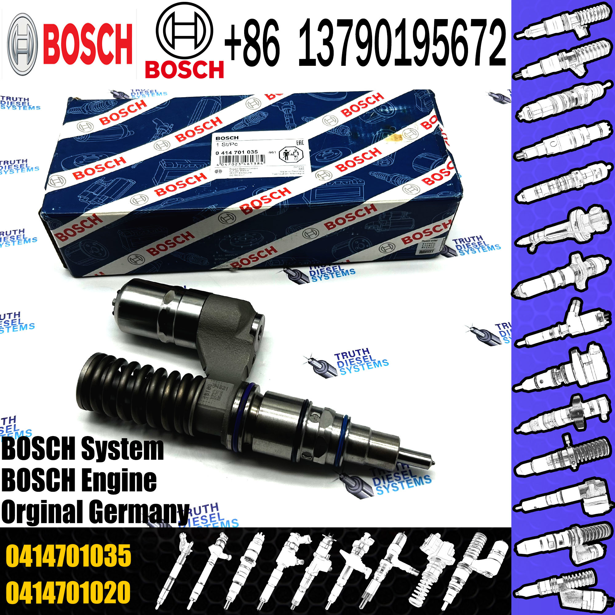 Diesel Engine Fuel Injector 0414701035 0414701060 0414701068