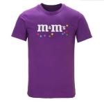 Round neck logo printed Purple color short sleeve cotton T-shirt, customized
