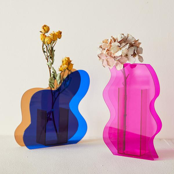 5mm Thickness Modern Acrylic Flower Vase , custom Color Acrylic Stands For