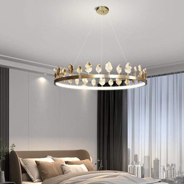 Buy cheap Dia40cm Dia60cm Copper Brass Leaf Pendant Chandelier Lights Tricolor Anti Rust from wholesalers