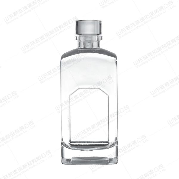 Buy cheap Body Material Glass Clear Bottle for Tequila Liqueur 500ml 1000ml Unique Carved Flat from wholesalers