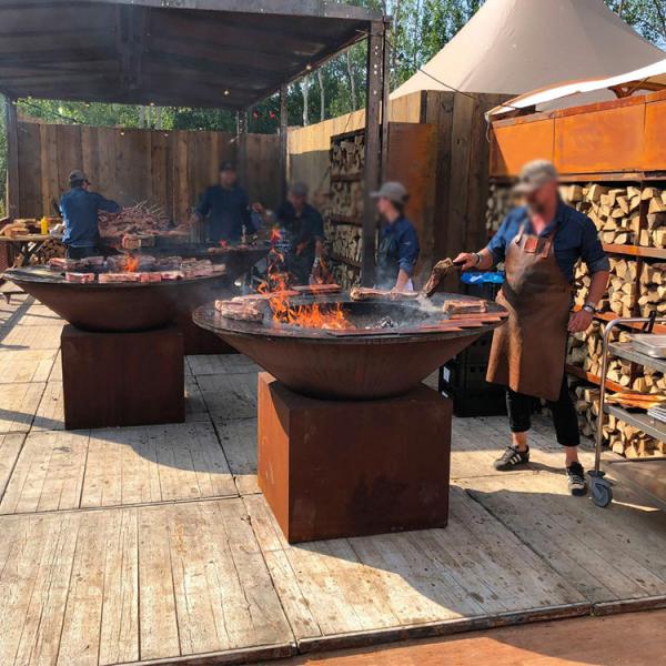 Buy cheap Wood Charcoal Burning Rust Corten Steel BBQ Grill for Outdoor Cooking from wholesalers