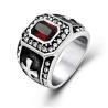 Buy cheap Vintage Inlay Mens Gothic Stainless Steel Band Ring with RED Cubic Zircon (SA566RED) from wholesalers