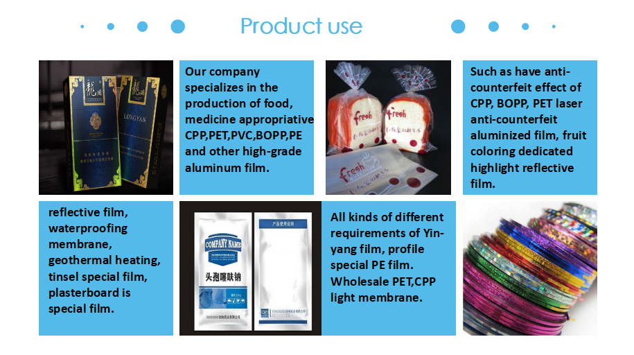 ISO9001 Certified 6-12um Aluminum Metallized BOPP and PET Film Ready to Ship at Lowest