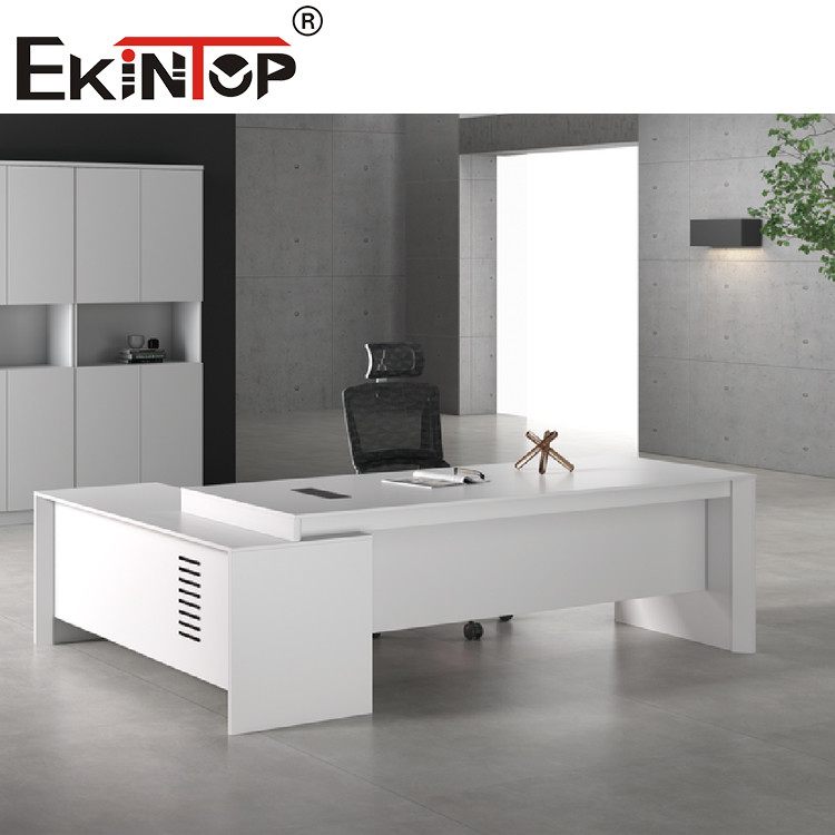 White Modern Office Furniture Desk MDF L Shaped Executive Desk