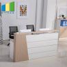 Buy cheap Wooden Office Reception Desk / Comfortable Mesh Office Chair Curved Round Painting Glass from wholesalers