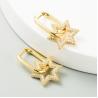Buy cheap Colorful Diamond Star Pendant Hoop Charm Earrings 18k Gold Plated Zircon from wholesalers