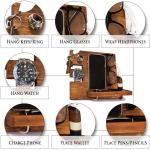 Wooden Docking Station for Men and Nightstand Organizer - Holds Phone Keys Watch