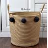 Buy cheap Hand knit home living room makeup decorative table cotton rope gray storage woven plant flower basket from wholesalers