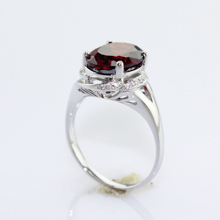 Women Fashion Oval Blue Topaz Cubic Zirconia 925 Silver Ring (F47-F53)