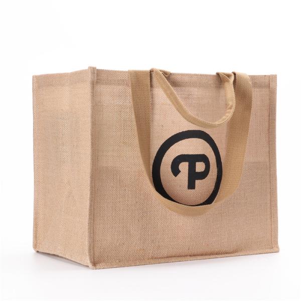 Buy cheap Heavy Waterproof Reusable Inner Lamination Jute Tote Bags from wholesalers