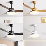 Minimalist Wooden Blade Ceiling Fan 46 Inch 5 Blades Household Integrated Fan