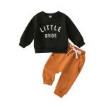 Children'S Letter Print Long Sleeved Clothes Two Piece