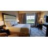 Buy cheap Melamine plywood hotel Guest room furniture liquidators Guest rooms Wall panels with Wood Headboards and Long Desk Table from wholesalers