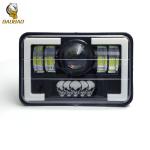 Plastic Aluminum 5 Inch Skull White Yellow Car LED Headlights Moto Spotlight