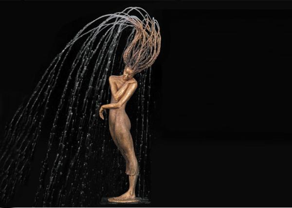 Buy cheap Outdoor Garden Decoration Bronze Woman Water Fountain 250cm Height from wholesalers