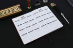 Pocket 88 Pages Weekly Monthly Planner , Custom Calendar Planner Brown Color