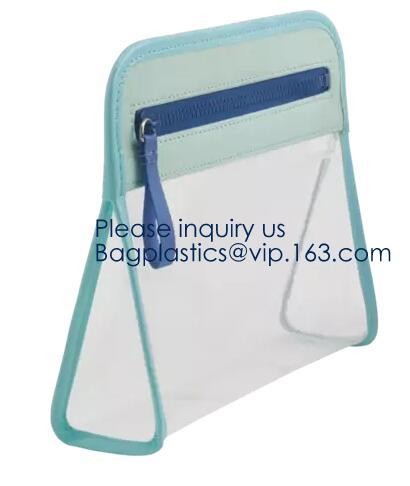 Promotional factory price portable k clear holographic PVC cosmetic bag,Eco-friendly heat seal frosted plastic PVC