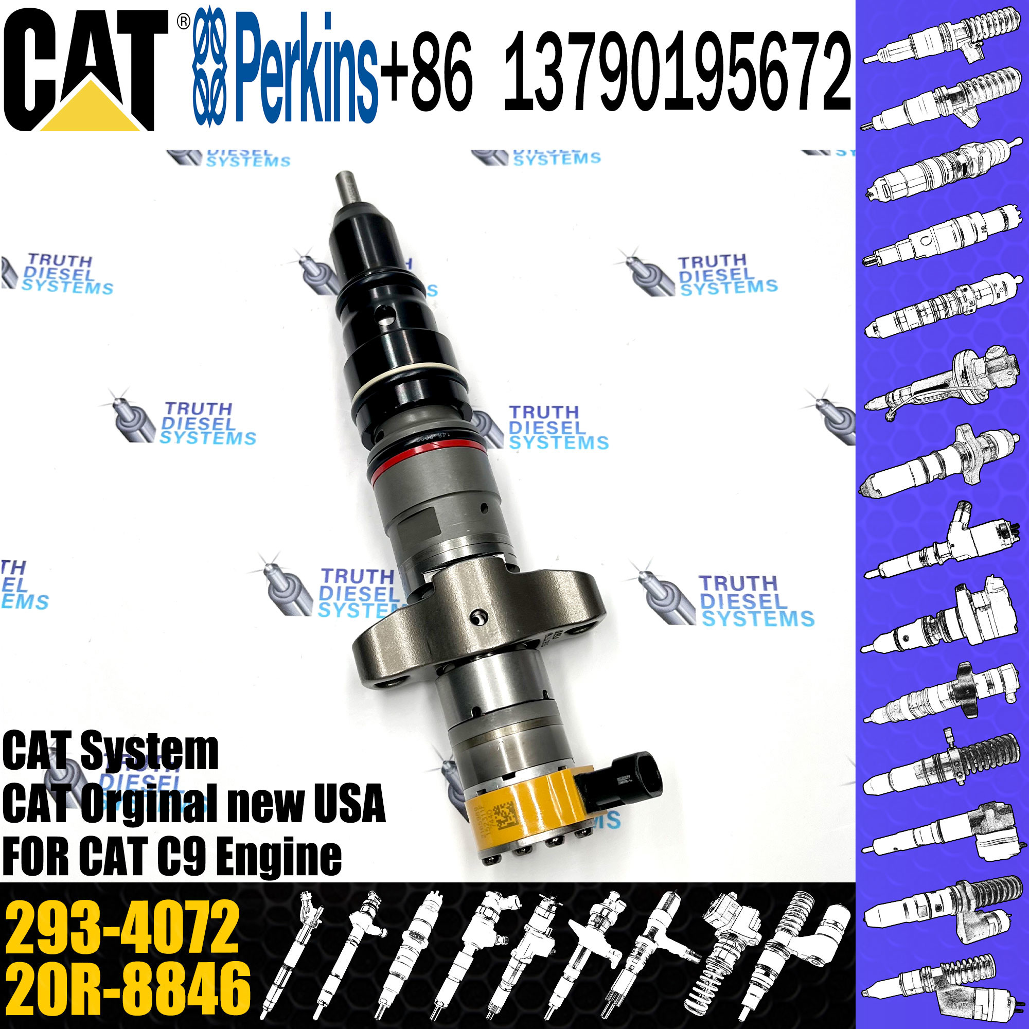 Diesel Fuel engine Injector 293-4072 557-7633 557-7637 328-2578 328-2580 267-9710 for C-A-T C9 Common Rail engine