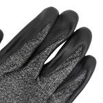 Black 18 Knitted Safety Work Glove Level 3 Cut Resistant Rubber Palm Coated