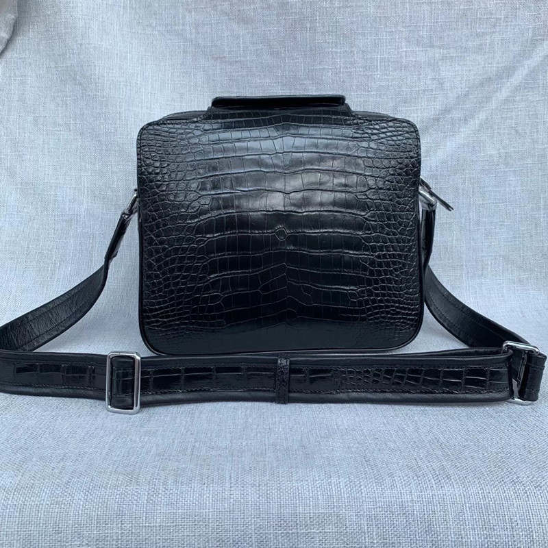 Exotic Real Alligator Skin Men Single Shoulder Bag Authentic Real Crocodile Leather Satchels Purse Male Messenger Bag