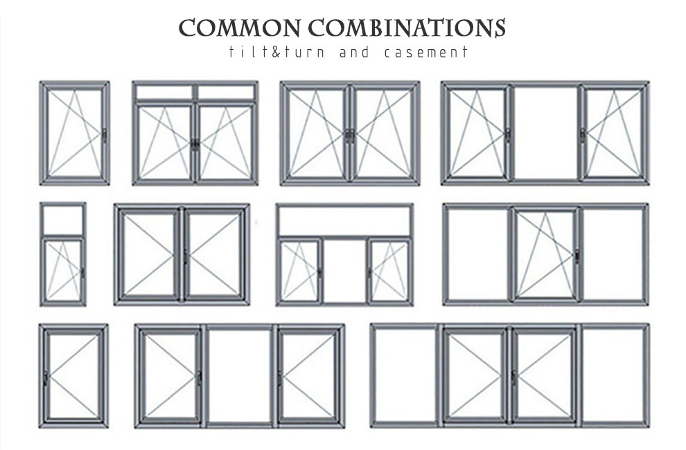 Simple Design Aluminum Windows Triple Glazed Tilt Turn Window Residential