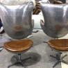 Buy cheap Kitchen Ottoman Footstool Leather Vintage Bar Stools With Aluminum Base from wholesalers