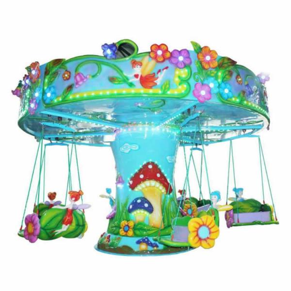 Buy cheap CE Standard Kids Flying Chair Ride 12 Riders Flower Fairy Shape FRP Roof from wholesalers