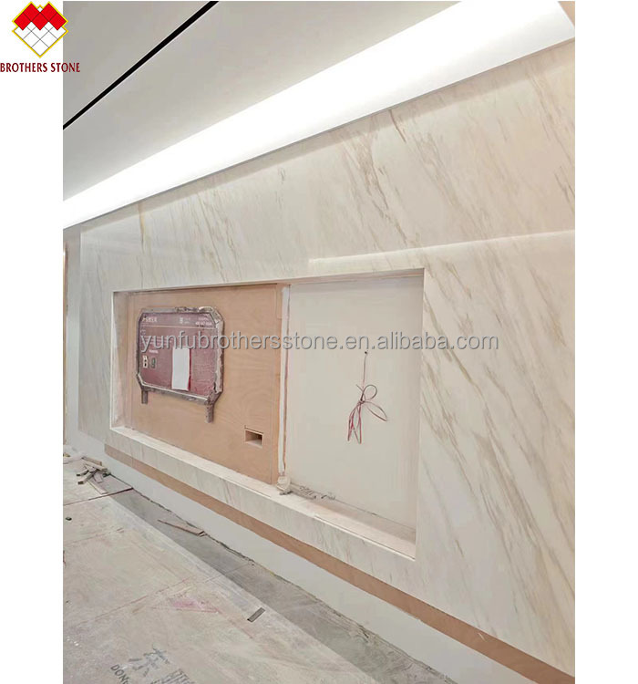 Customized Size Venus Gold Calacatta Marble Spiral Staircase Tread Indoor Modern LED Light and Anti-Slip Design